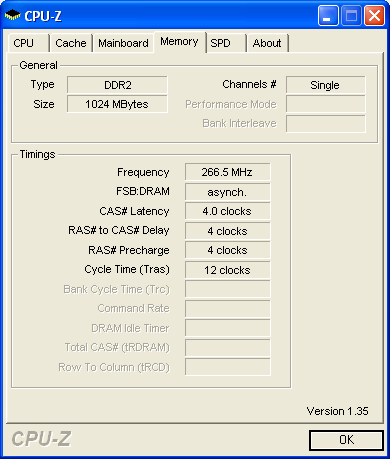 Screenshot programu CPU-Z