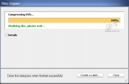 Creator 9 Disc Copier - finalizace