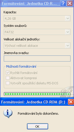 Teac DV-W516GDM - Windows XP formát FAT 32