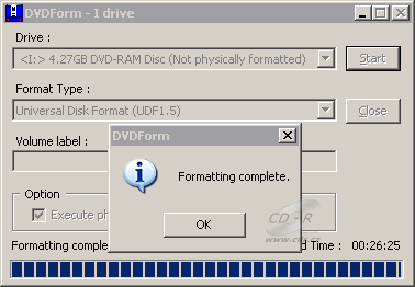 ASUS DRW-1608P3S - DVDForm formát UDF 1.50 full