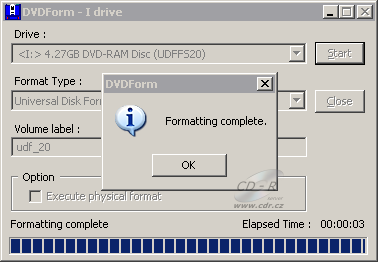 ASUS DRW-1608P3S - DVDForm formát UDF 2.00