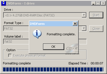 ASUS DRW-1608P3S - DVDForm formát FAT 32