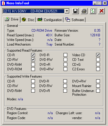 Sony CDU 5221 Nero InfoTool