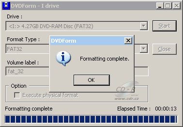 LiteOn LH-18A1H - DVDForm formát FAT 32