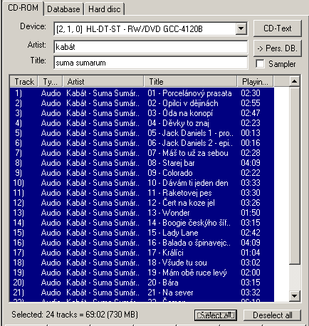 LG GCC-4120B - Feurio načtení CD-Textu