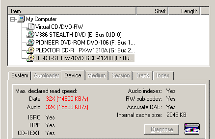 LG GCC-4120B - DiscJuggler čtení