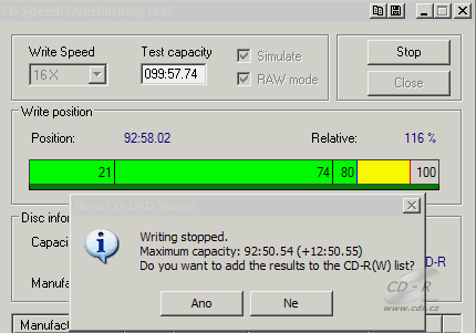 Optiarc AD-7170S - CDspeed overburn