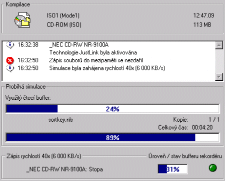 NEC NR-9100A podtékání bufferu na 486