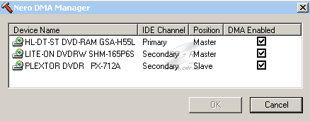 LG GSA H55L - Nero DMA manager