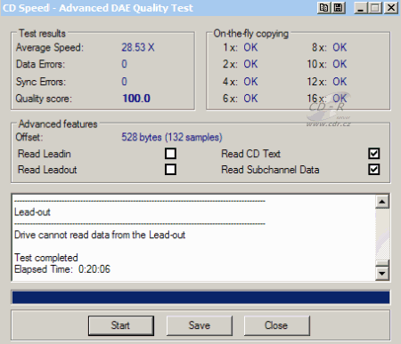 LG GSA-H30N - CDspeed Advanced DAE speed test