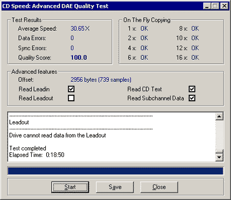 Yamaha F1 - CDspeed - Advanced DAE Quality Test