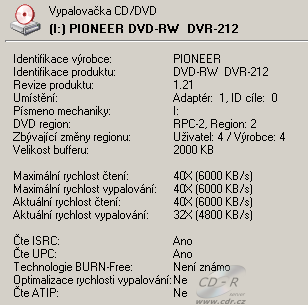 Pioneer DVR-212 - Alcohol 120%