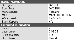 Optiarc BD-M100A - BookType zapsaného DVD+R DL