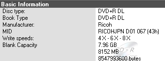 HP dvd-1040e - info o DVD+R DL BenQ 8×