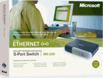 Microsoft Ethernet 5-port switch krabice