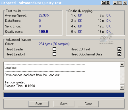 Plextor PX-800A - CDspeed Advanced DAE speed test