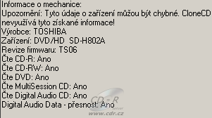 Toshiba SD-H802A - CloneCD
