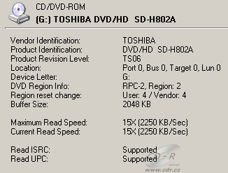 Toshiba SD-H802A - Alcohol 120%