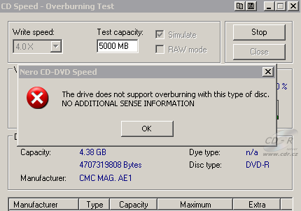 Toshiba TS-L802A - CDspeed overburn DVD-R