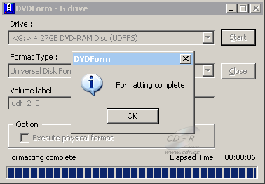 Toshiba TS-L802A - DVDform formát UDF 2.00