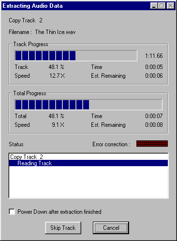 Exact Audio Copy - Extrakce WAV