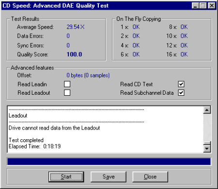 LG GCC-4320B Advanced DAE speed test