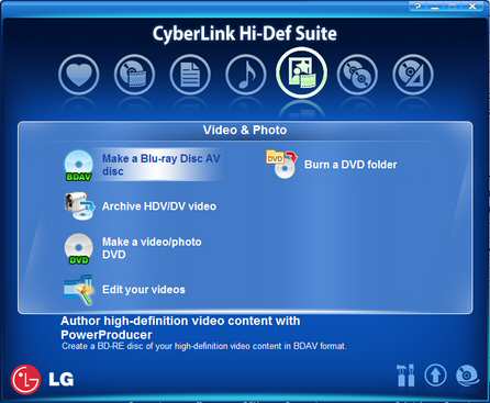 LG GGW-H20L - software CyberLink Hi-Def Suite
