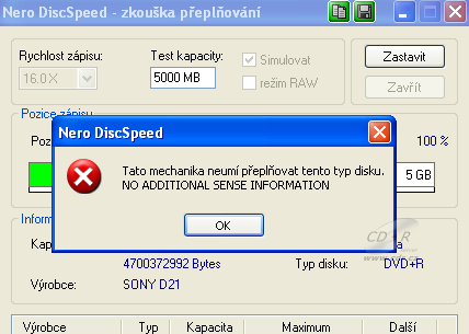 Panasonic SW-9590 - CDspeed overburn DVD+R