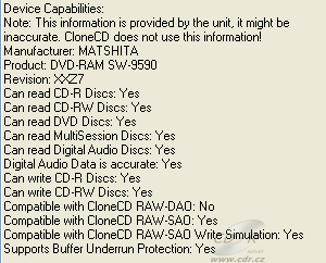 Panasonic SW-9590 - CloneCD