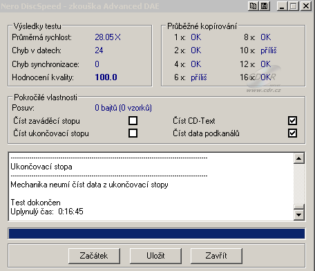 Optiarc AD-7191A - CDspeed Advanced DAE speed test