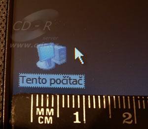 ASUS Eee PC 4G - detail 7palcového displeje, rozměr ikony
