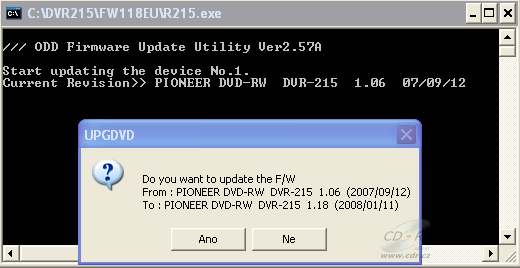 Pioneer DVR-215 - upgrade firmware 1