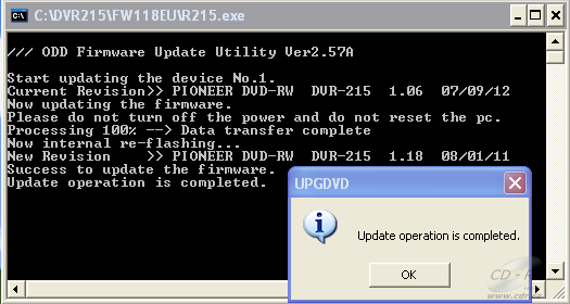 Pioneer DVR-215 - upgrade firmware 2