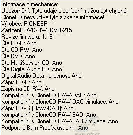 Pioneer DVR-215 - CloneCD