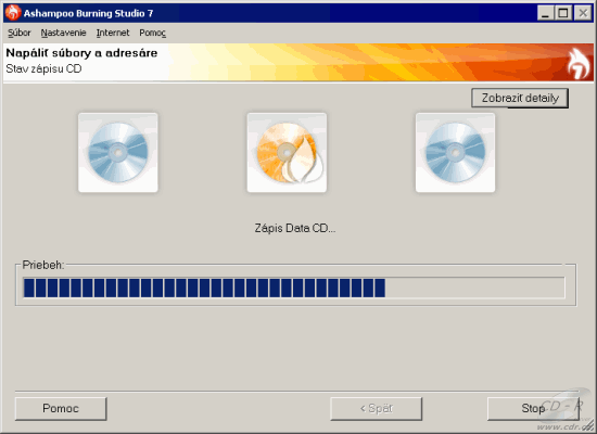 Ashampoo Burning Studio 7 - vypalování souborů: zápis