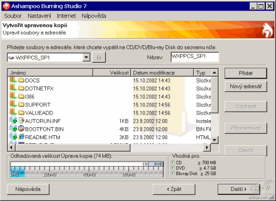 Ashampoo Burning Studio 7 - pro experty: upravit CD