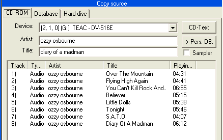 Teac DV-516E Feurio CD-Text