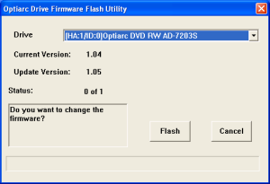Optiarc AD-7203S - změna firmwaru 1