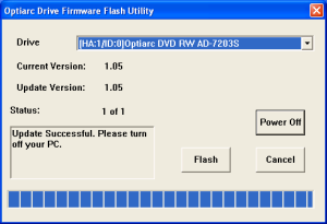 Optiarc AD-7203S - změna firmwaru 2