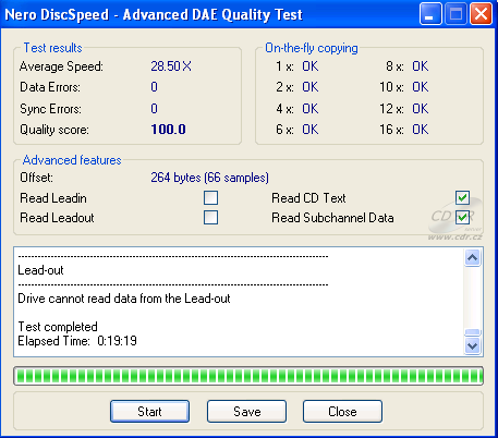 Optiarc AD-7203S - CDspeed advanced DAE speed test