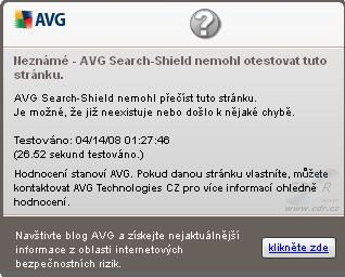 AVG 8.0 - stránka neznámá, nešlo testovat