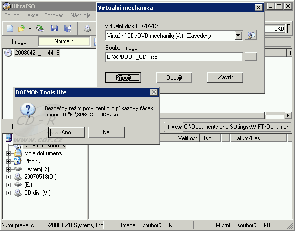 UltraISO - Připojení image do virtuální mechaniky Daemon-Tools