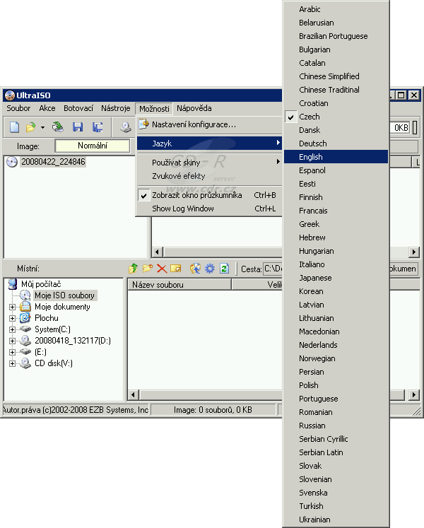 UltraISO - jazyky