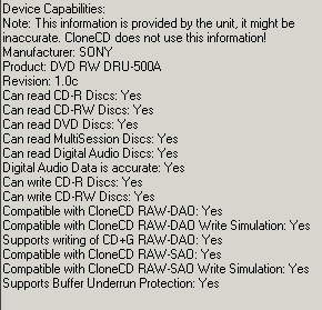 Sony DRU-500A CloneCD