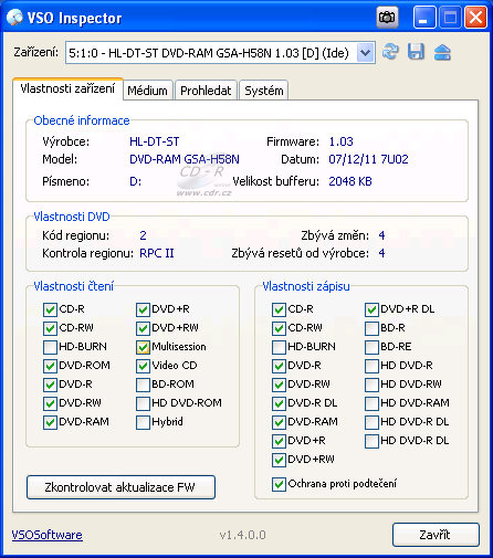 LG GSA-H58N - VSO Inspector