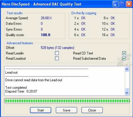 LG GSA-H58N - CDspeed Advanced DAE Speed test