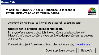 DVD X Copy chyba přehrávání v PowerDVD