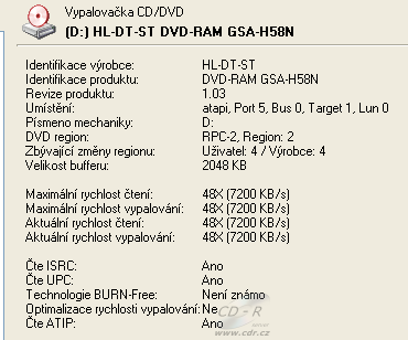 LG GSA-H58N - Alcohol 120%