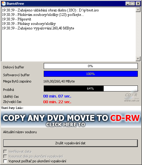 Burn4Free - ukládání ISO