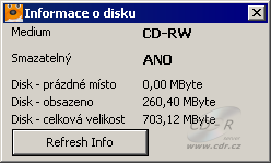 Burn4Free - informace o disku